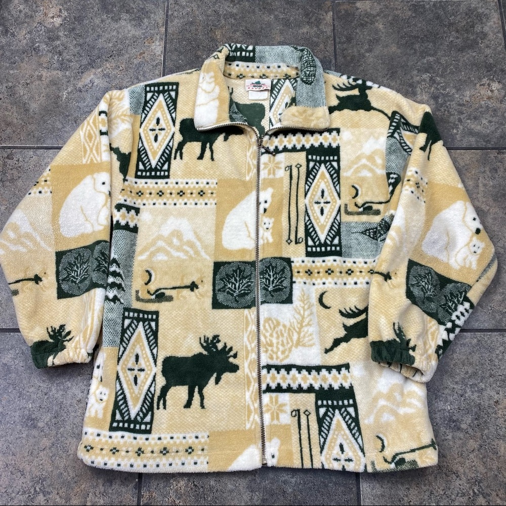 Women’s/Adult VTG 90’s Quality Goods Canada Full Zip Fleece Jacket Size Small